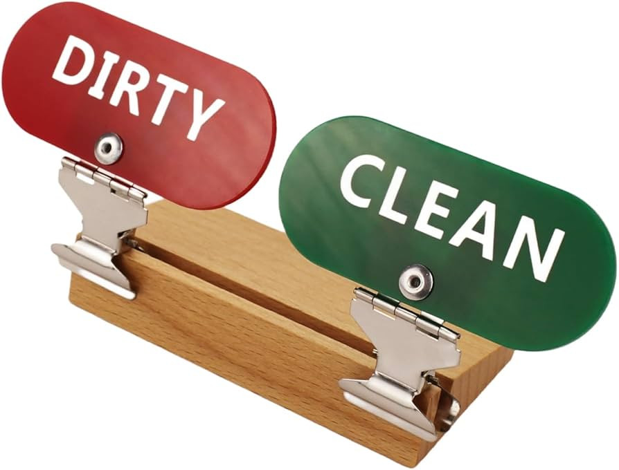 Laundry Basket Clean & Dirty Labels Red and Green Stainless Steel Clips,Clean Dirty Sign Indicato... | Amazon (US)