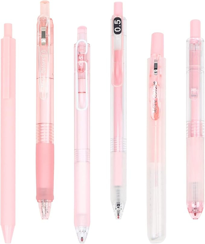 Buqoo Gel Pens Set Highlighter, 5Pack Retractable Gel Ink Pens 0.5mm Quick Dry Ink Colored Highli... | Amazon (US)