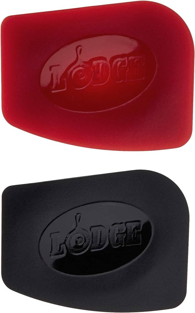 Lodge SCRAPERPK Durable Polycarbonate Pan Scrapers, Red and Black, 2 Count | Amazon (US)