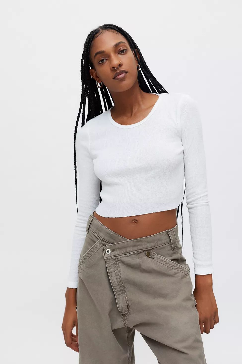 BDG Girlfriend Cropped Long Sleeve Tee | Urban Outfitters (US and RoW)