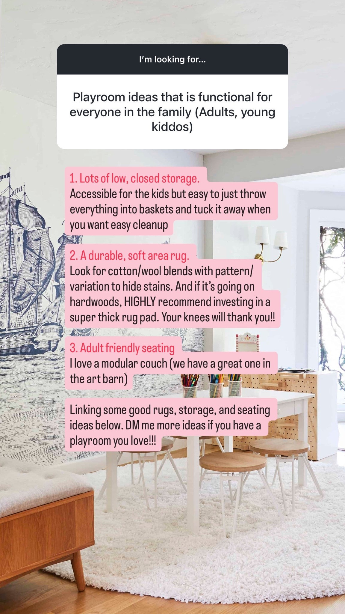Functional playroom ideas!