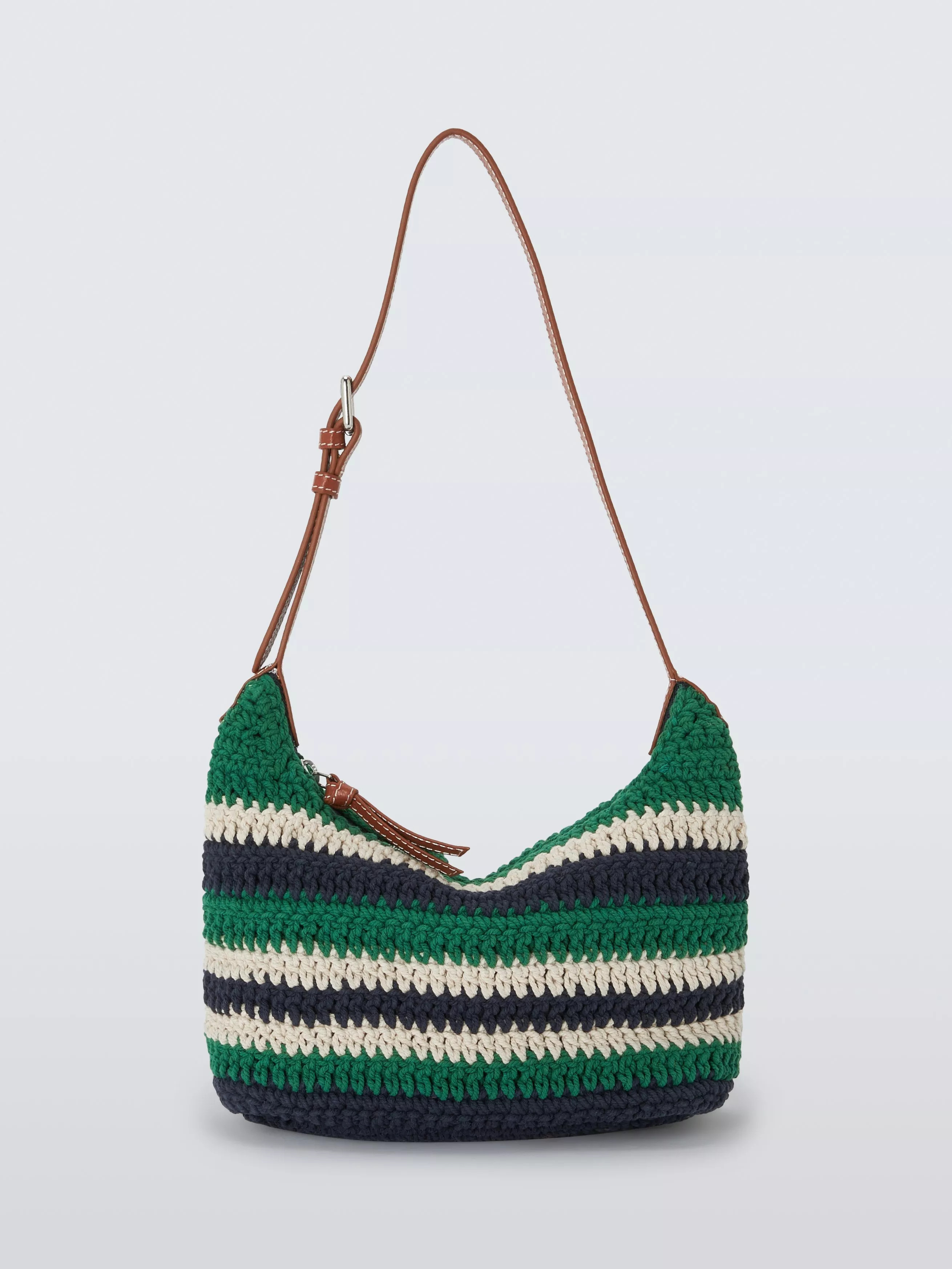 John Lewis Knitted Mini Tote Bag, Multi - Grn/ Nvy | John Lewis (UK)