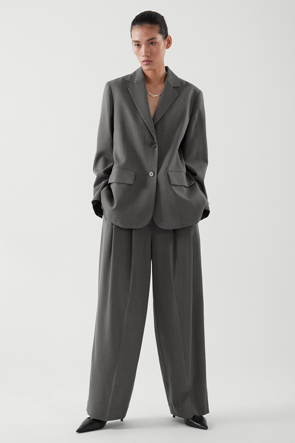 WIDE-LEG TAILORED TROUSERS - GREY - COS | COS (US)
