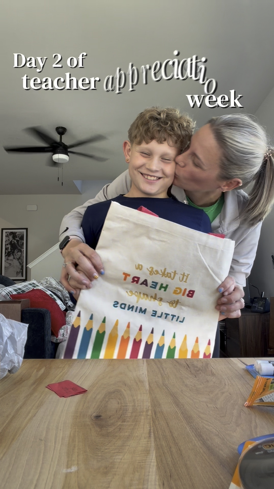 Day 2 of Teacher Appreciation week: “We’re Almost There” Tote 😅✏️
Just a few supplies to help make it to the end of the year, one pencil at a time!! 

Theo helped me pick out the supplies his teacher loved / needed the most, and we found this cute reusable tote at Marshall’s for $6. 

Teacher appreciation gifts don’t have to be expensive, just thoughtful & helpful!! They deserve it & more!! 



#teacherapprecationweek #teachergifts #gallivantwithkatie #schoolsupplies #endofschoolyear 

#LTKvlog #LTKdayinmylife #LTKmomlife