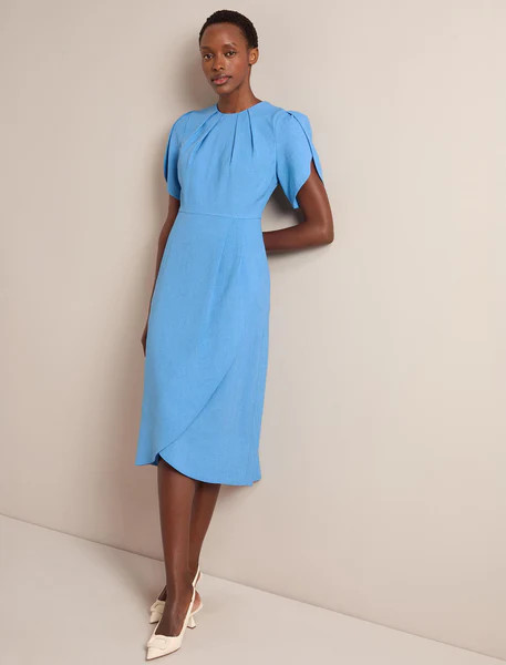 Sophie Techni Voile Midi Dress - Sky Blue | Cefinn