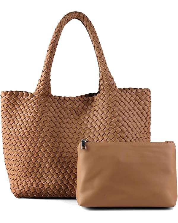 Women's PU Hand woven Handbag Shoulder Bag Fashion Belt Wallet Suitable for Work Shopping Travel ... | Amazon (US)