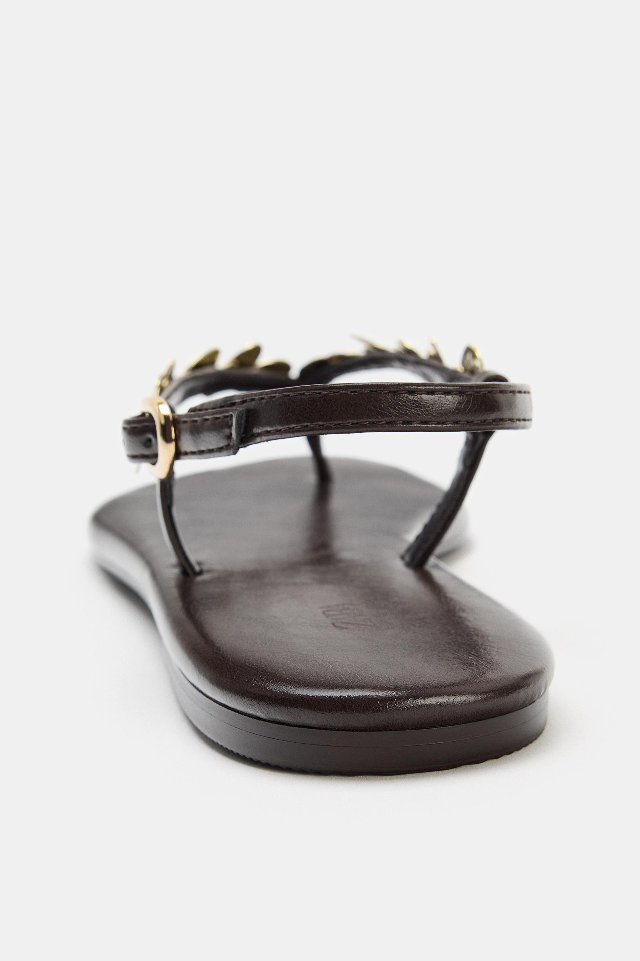 METALLIC EMBELLISHED SANDALS | Zara US