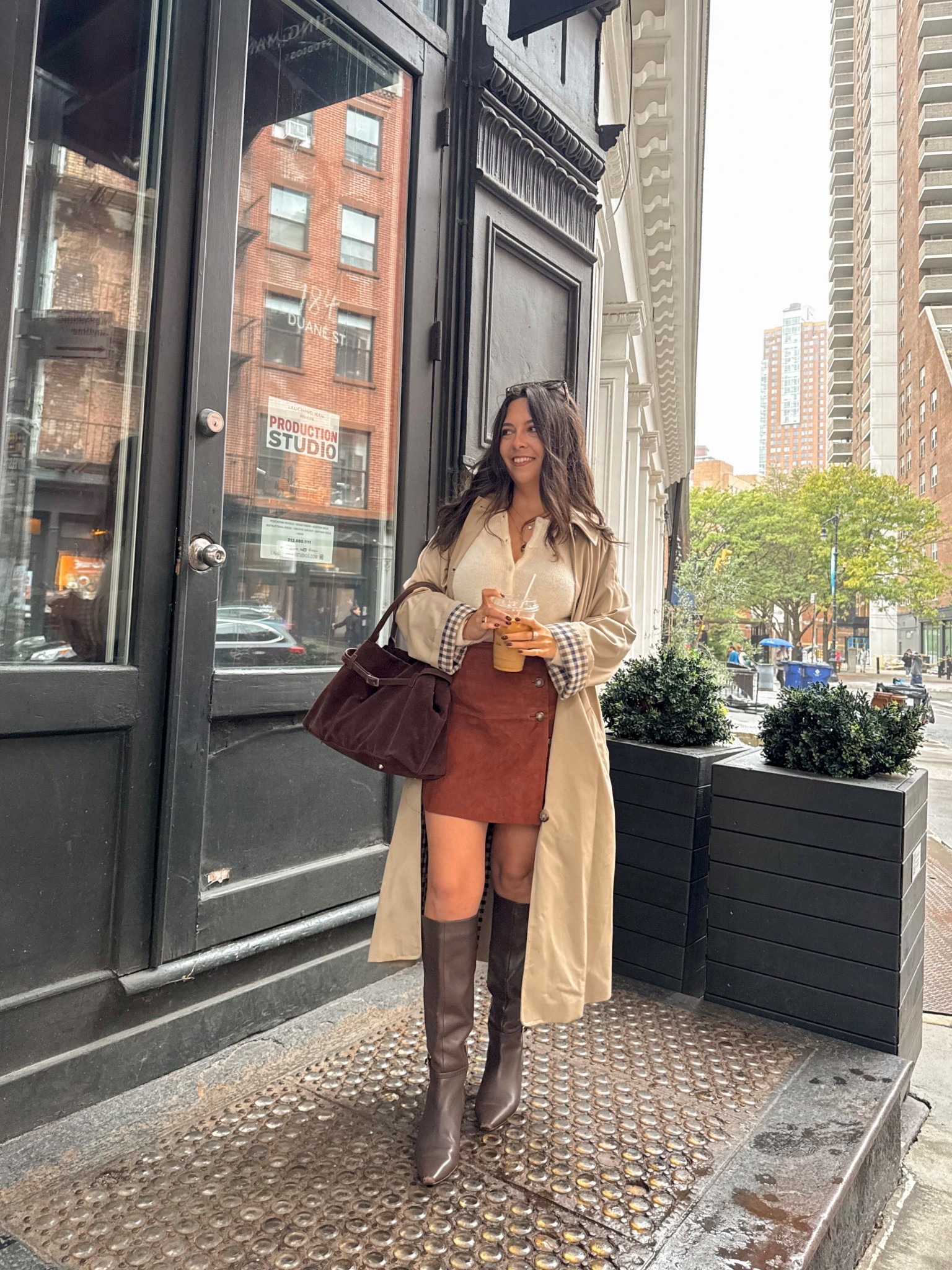 My go-to fall formula: an easy mini skirt, soft cardigan, and classic trench—finished off with tall boots and a suede bag for texture. Perfect for coffee runs or weekend brunch in the city 🍂

#LTKSeasonal #LTKFindsUnder100 #LTKStyleTip