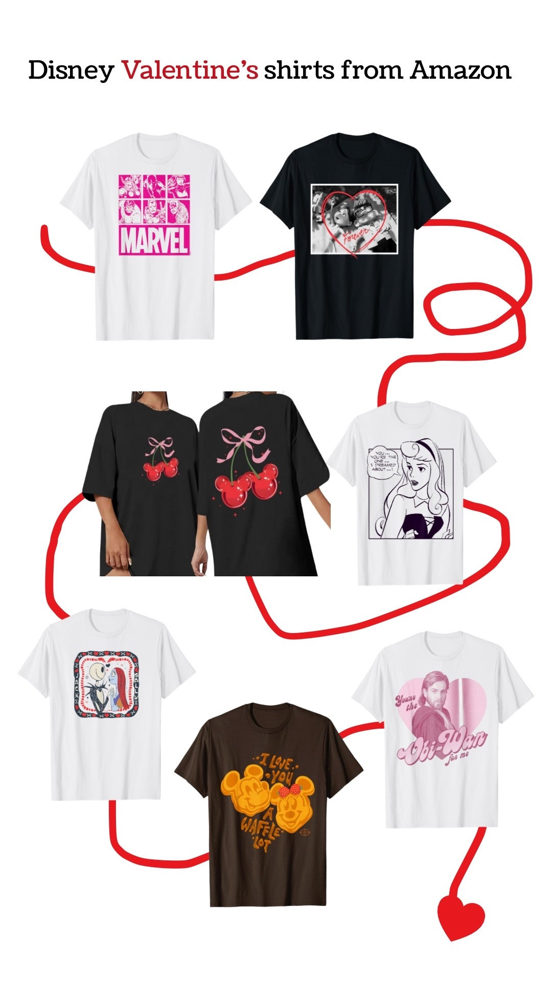 Disney Valentine’s Day T-shirts from Amazon! Pair these with boxer shorts, leggings, jean shorts, track pants. You name it! There’s nothing like a good T-shirt and a Disney day.

#LTKSeasonal #LTKTravel
