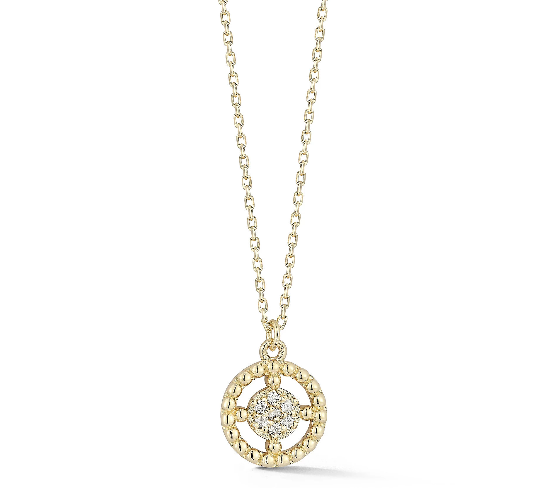 Luminosa Gold Diamond Circle Pendant w/ Chain, 4K | QVC