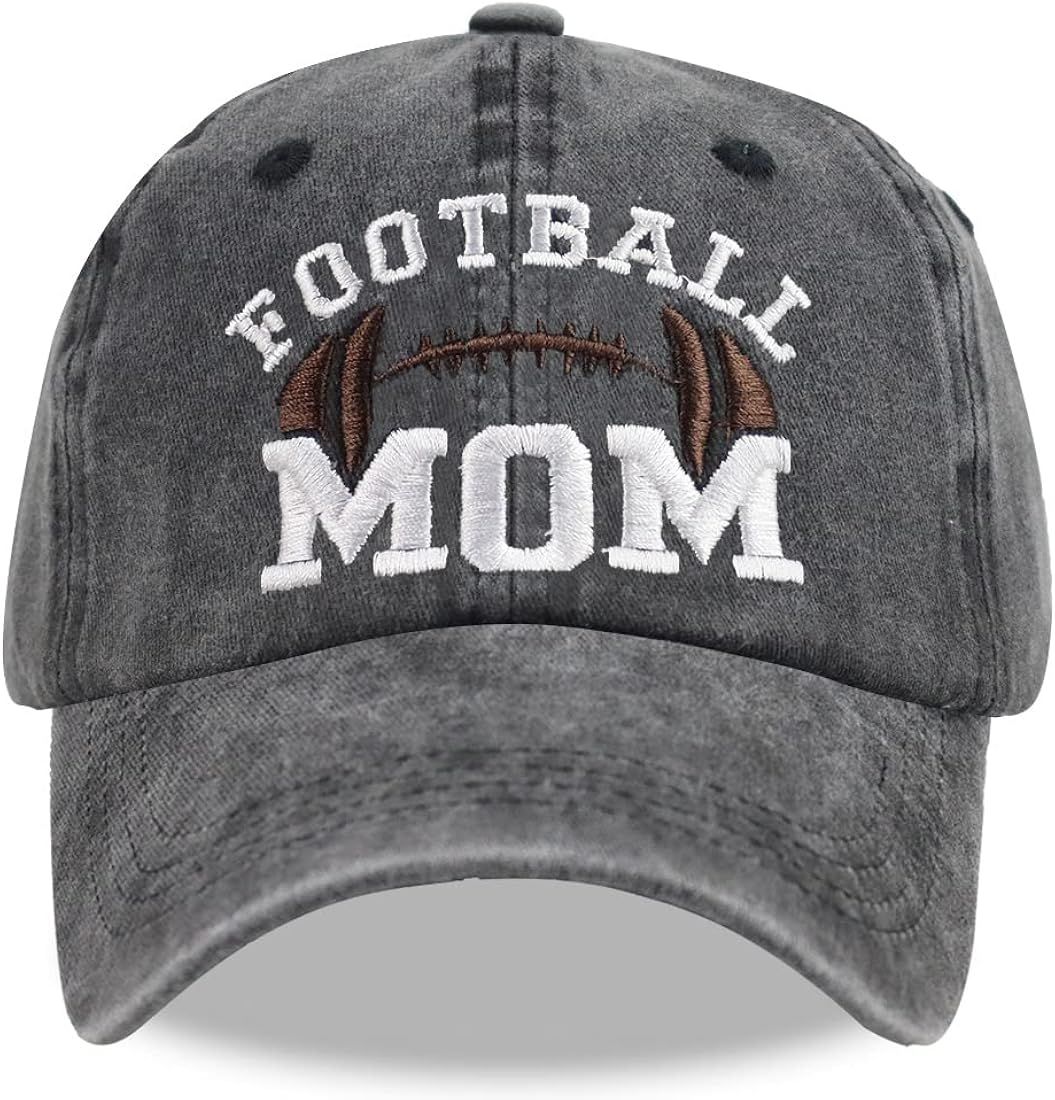 MANMESH HATT Distressed Football Mom Baseball Cap for Women, Adjustable Washed Embroidered Sun Ha... | Amazon (US)
