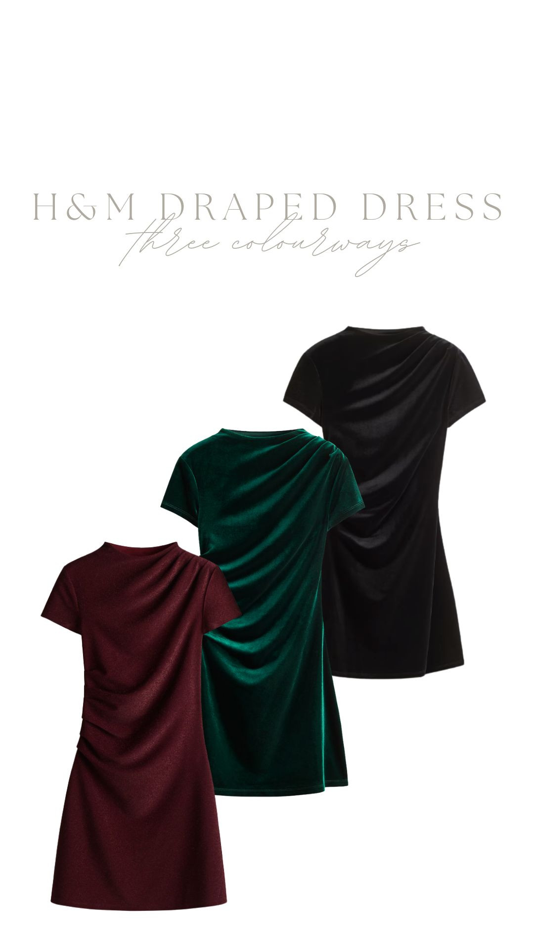 H&M Party Draped Dress, which is fully stocked in all three colourways! 

Partywear, Party Season, Winter Style, Winter Fashion, Velvet Dress, Christmas, Festive Partywear, Christmas Party Outfit  

 #LTKuk #LTKfestive #LTKpartywear