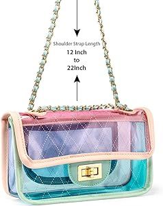 Oct17 Women Mini Transparent Plastic Crossbody Durable Summer Shoulder Bag Purse | Amazon (US)