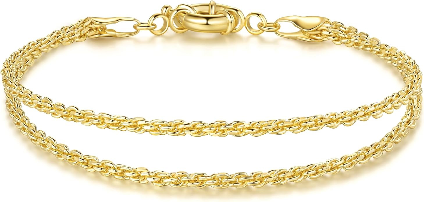 Gold Bracelets For Women 14K Gold Bracelet For Women Layered Bracelet For Womens Beauty In Simpli... | Amazon (US)