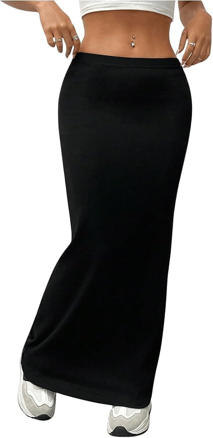 GORGLITTER Women's Trendy High Waisted Bodycon Maxi Skirts Elastic Waist Pencil Long Skirt 2025 D... | Amazon (US)