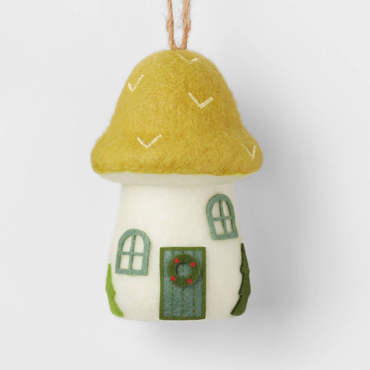 Fabric Mushroom House Christmas Tree Ornament Yellow - Wondershop™ | Target