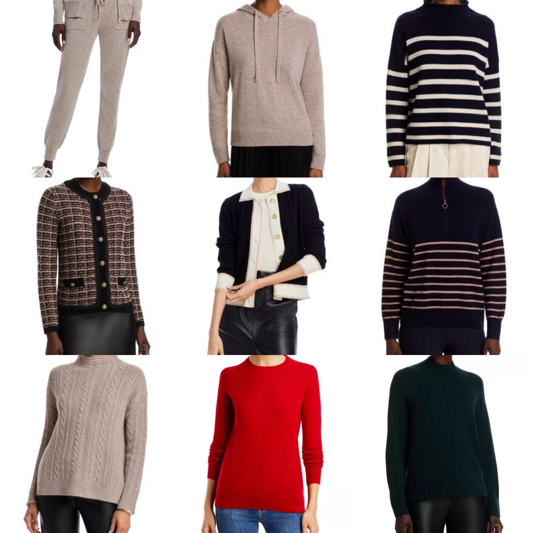 All on sale. @bloomigdales has such a great selection of cashmere including an adorable jogger set, a red sweater for the holidays and some great cardigans to wear to work or pair with jeans. #bloomingdales #ad

#LTKHoliday #LTKOver40 #LTKSaleAlert