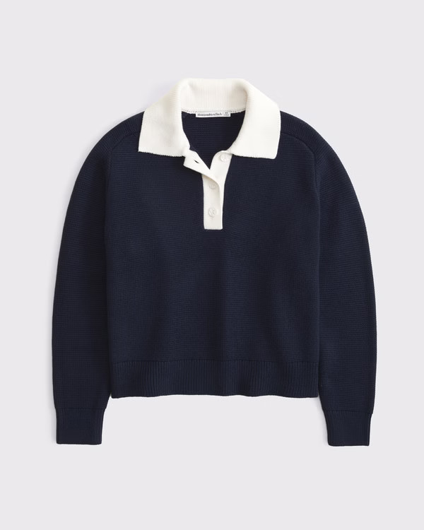Easy Long-Sleeve Sweater Polo | Abercrombie & Fitch (US)