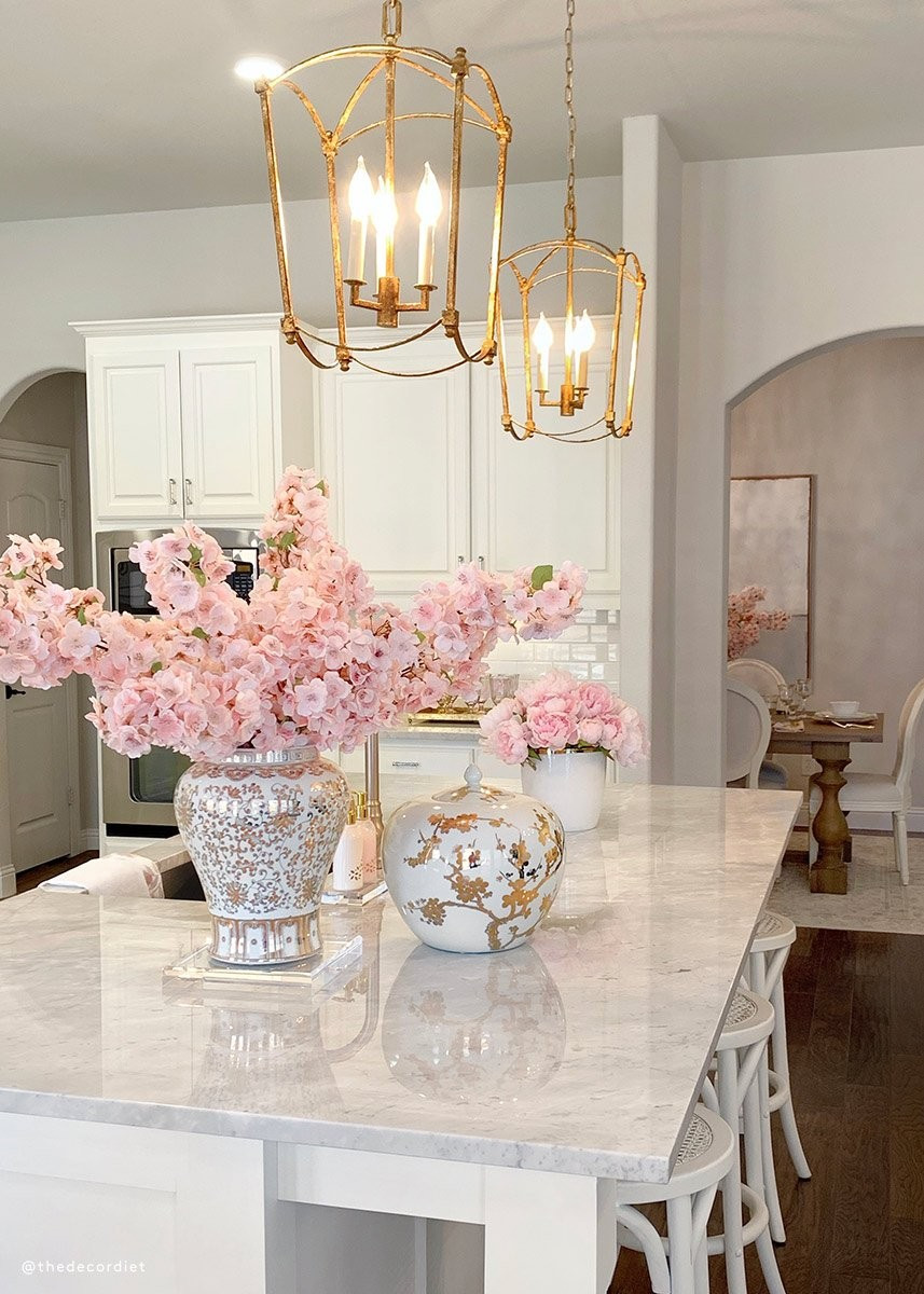 Pink Faux Cherry Blossom Flower Branch - 40" | Afloral (US)