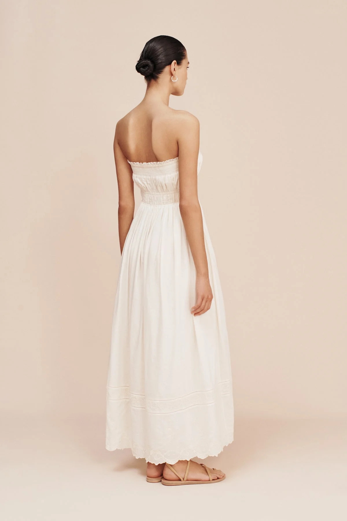 MYLAH STRAPLESS DRESS - CREAM | POSSE (US)
