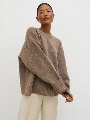 Camille Oversized Borg Jumper - Mocha | Pretty Lavish (UK)