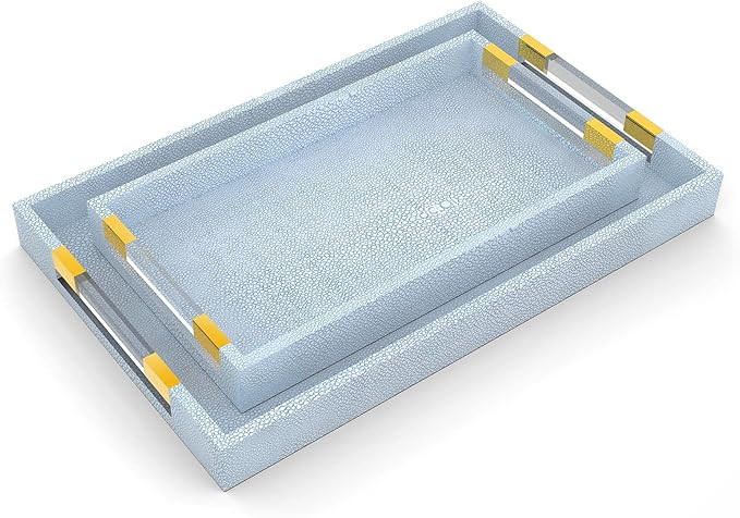 Sophinique Large Ottoman Tray (2Pcs), Wooden Trays with Acrylic Handles for Cosmetics, Watches, M... | Amazon (US)