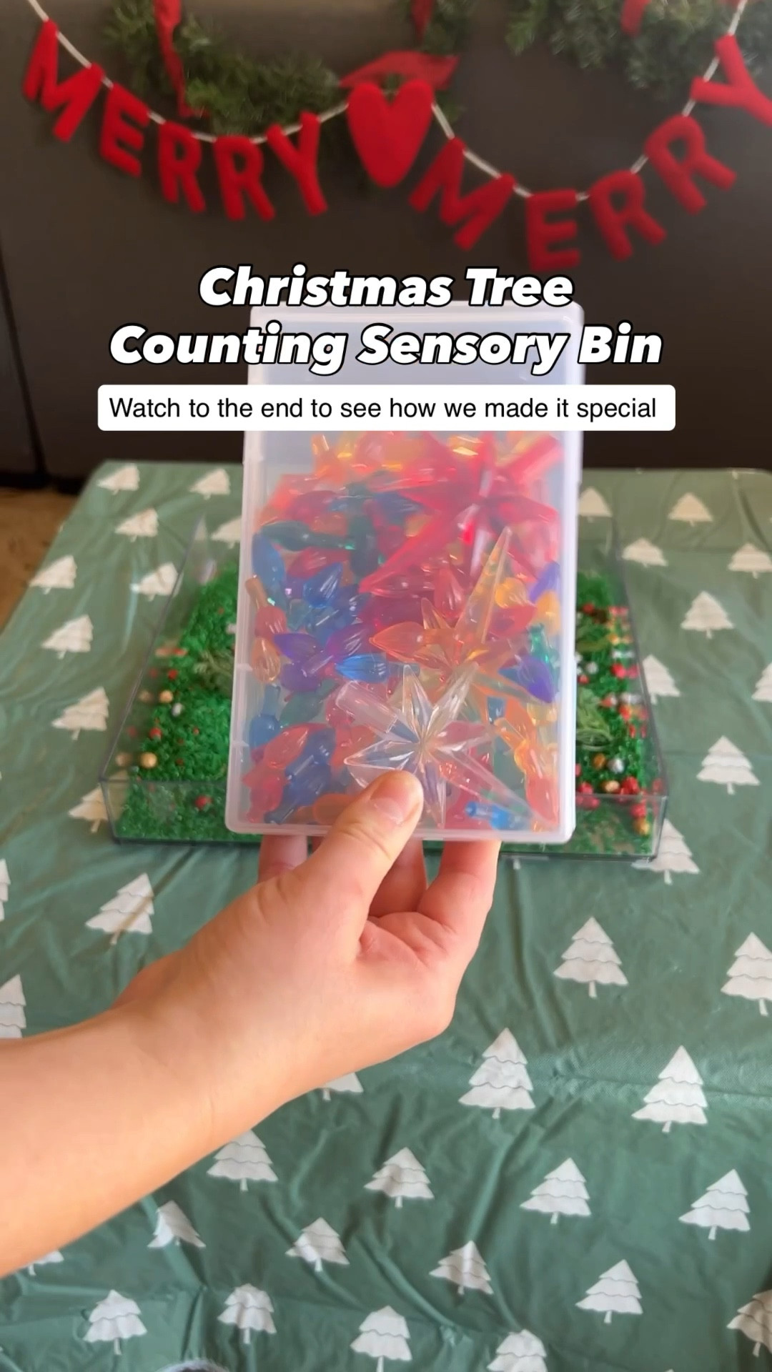 Simple Christmas counting sensory bin, made a little more magical with the lightbox 💡

#LTKSeasonal #LTKKids #LTKHoliday