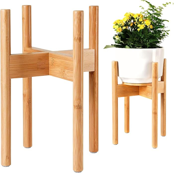 Plant Stand Indoor - Corner, Table and Floor Planter Holder - Adjustable, Durable Bamboo Wood - F... | Amazon (US)