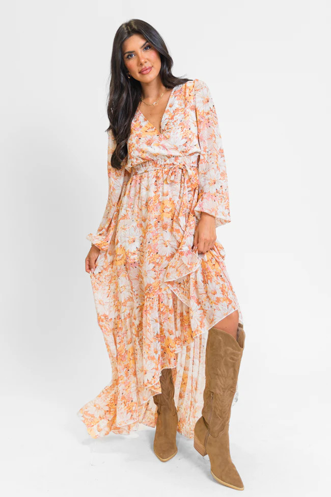 Know Me So Well Multi Floral Printed Long Sleeve Maxi Dress FINAL SALE | Pink Lily