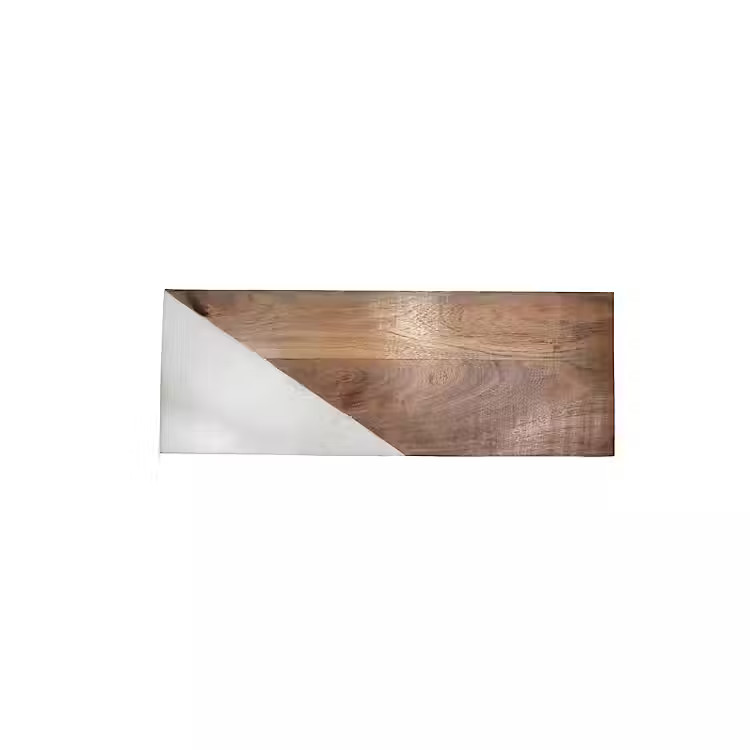 New! White Marble and Wood Serving Tray | Kirkland's Home