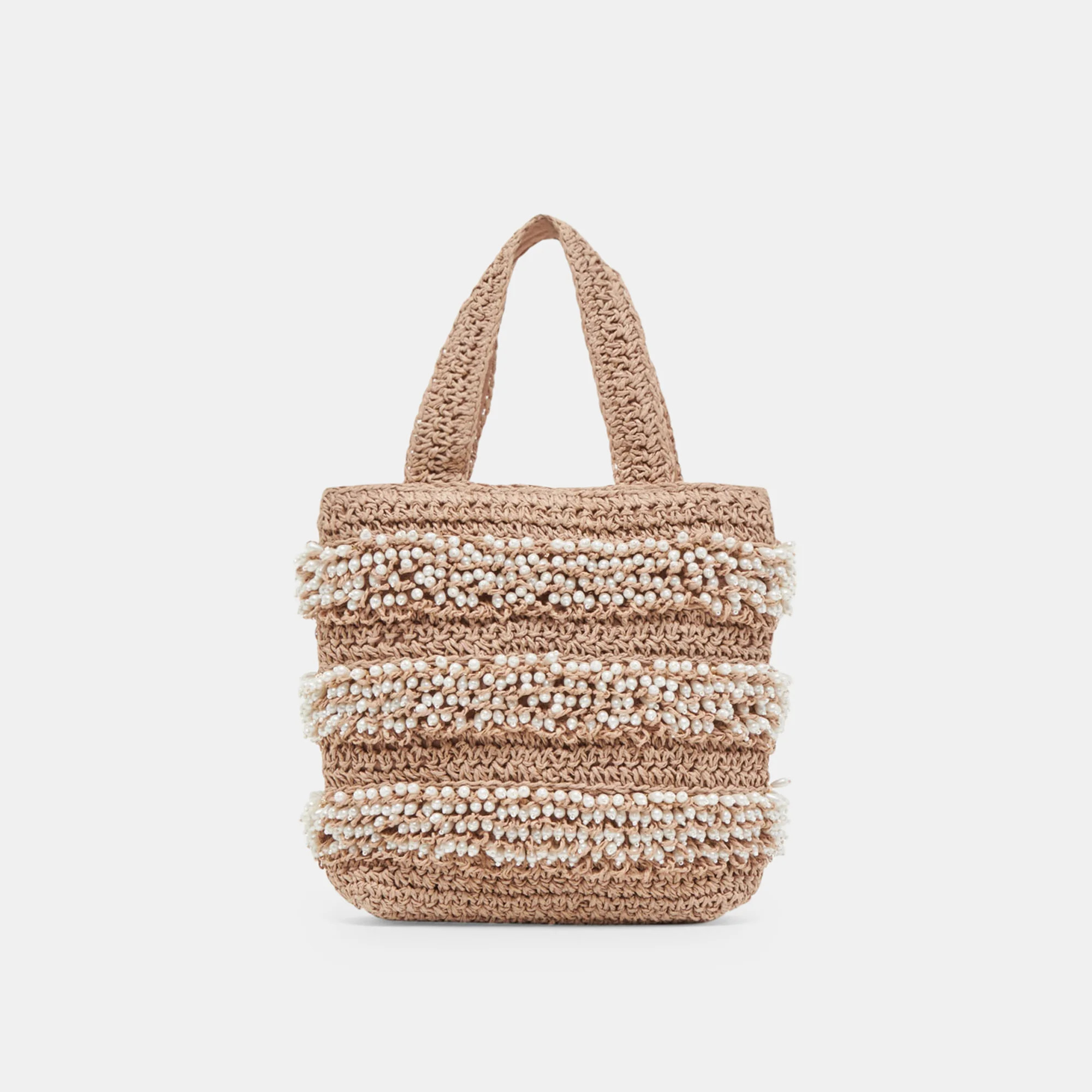 MALLORCA HANDBAG NATURAL PEARL RAFFIA | DolceVita.com