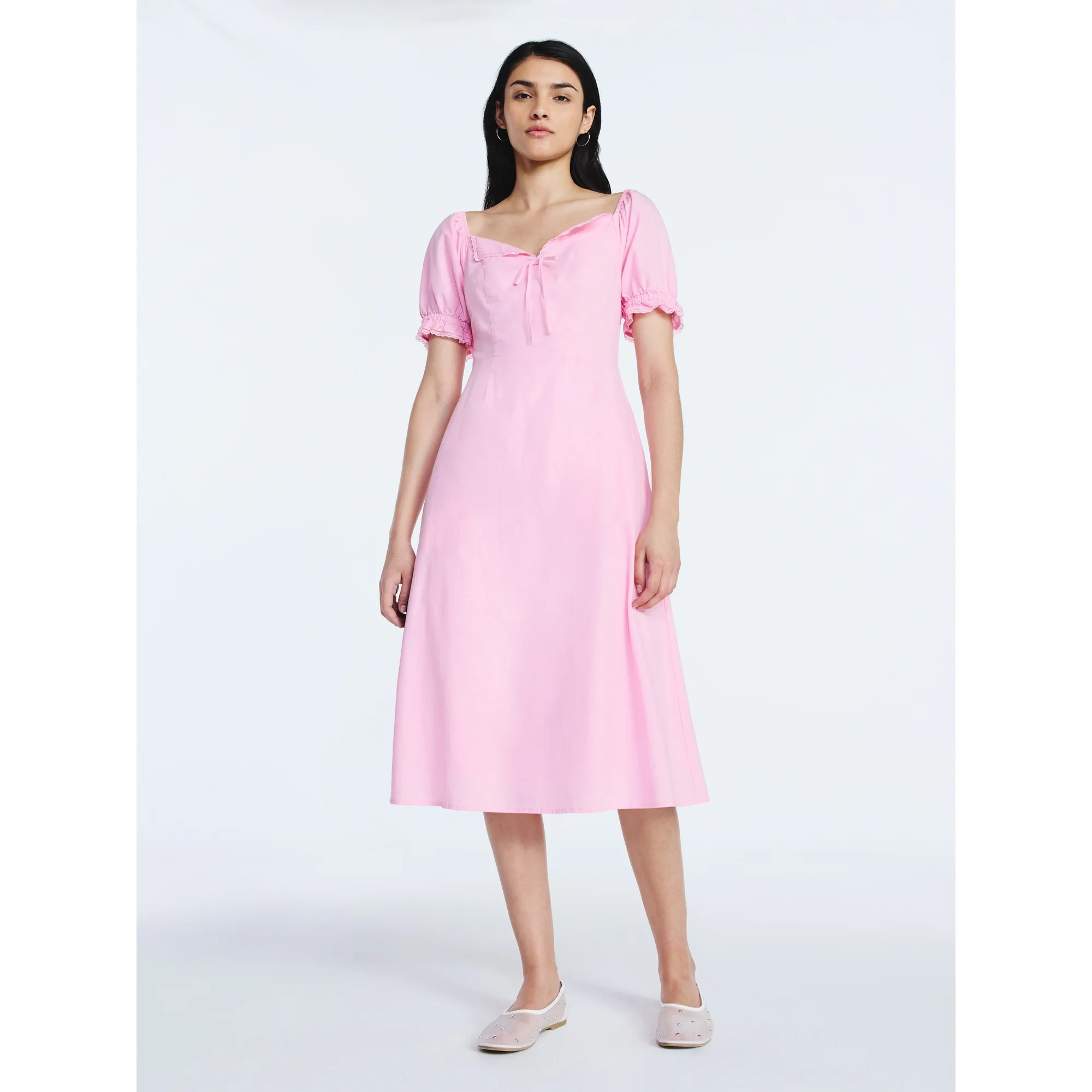 Scoop Women's and Women's Plus Lace Collar Dress, Sizes XS-4X | Walmart (US)