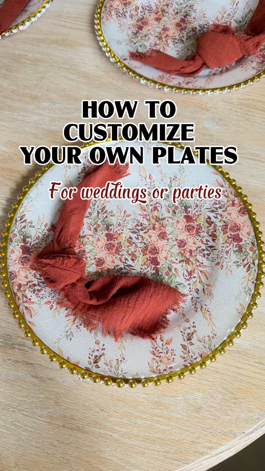 How to customize your charger plates for weddings, parties, or special events. #modpodge #plates #wedding #parties #diy 

#LTKWedding #LTKSeasonal #LTKHome