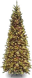 National Tree Company Pre-Lit Artificial Slim Christmas Tree, Green, Tiffany Fir, White Lights, I... | Amazon (US)