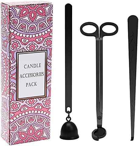 Luxiv 3 in 1 Candle Snuffer Set, 3P Candle Accessory Set with Candle Wick Trimmer, Candle Snuffer... | Amazon (US)