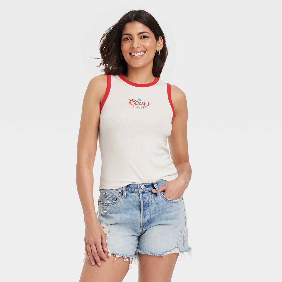 Women's Coors Light Graphic Tank Top - Cream | Target
