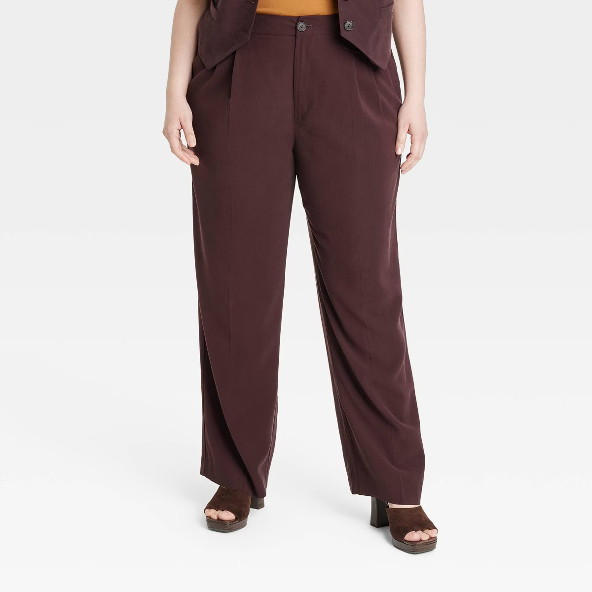 Women's High-Rise Relaxed Fit Full Length Baggy Wide Leg Trousers - A New Day™ | Target
