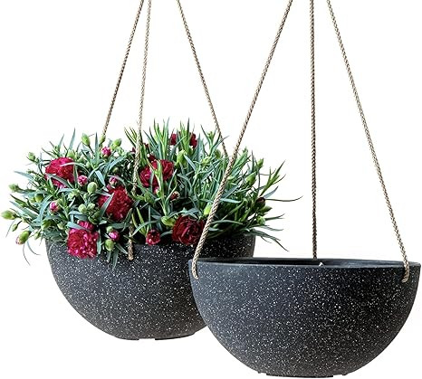 Hanging Planters for Outdoor Plants - 10 Inch Indoor Flower Pots with Drainage, Plants Pots, Spec... | Amazon (US)