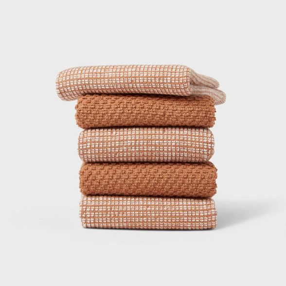 5pk Cotton Dishcloths Bronze - Threshold&#8482; | Target