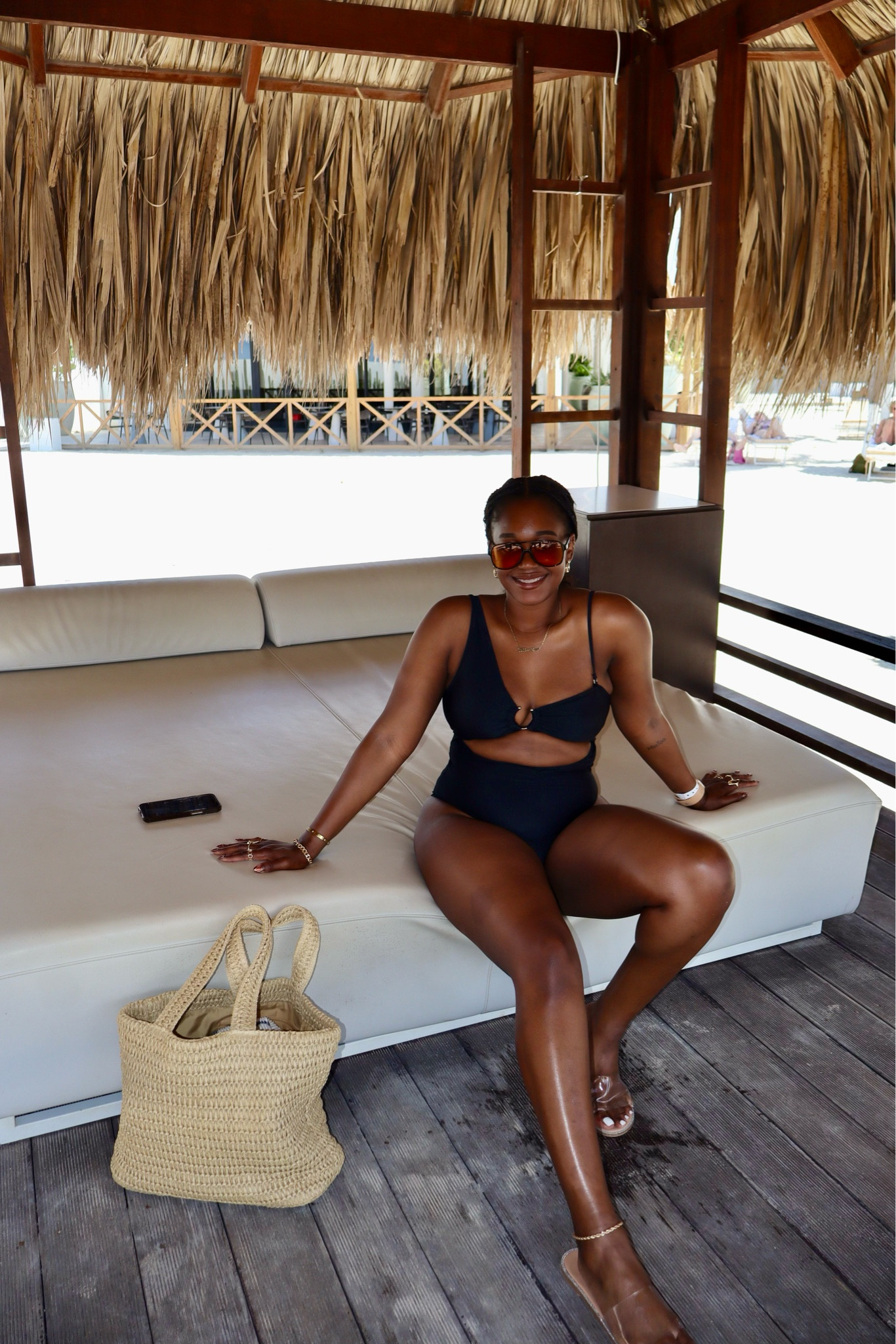 Beach Days in the cabana 
Size: Large 

One Piece Bathing Suit 

#LTKtravel #LTKfindsunder50