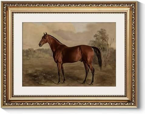 ARPEOTCY Vintage Gold Framed Horse Wall Art, Bedroom Bathroom Living Room Classic Horse Picture W... | Amazon (US)