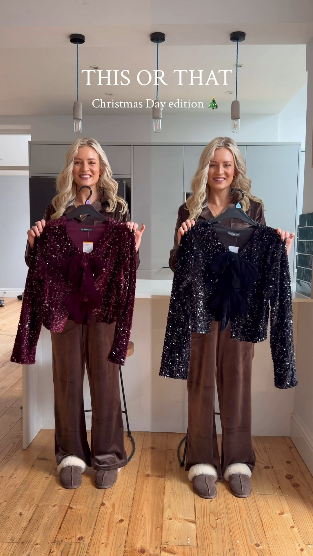 Christmas Day this or that ❤️🎄 which are you choosing? 

Sequin top, Christmas Day outfit, outfit inspo 

#LTKfestive #LTKuk