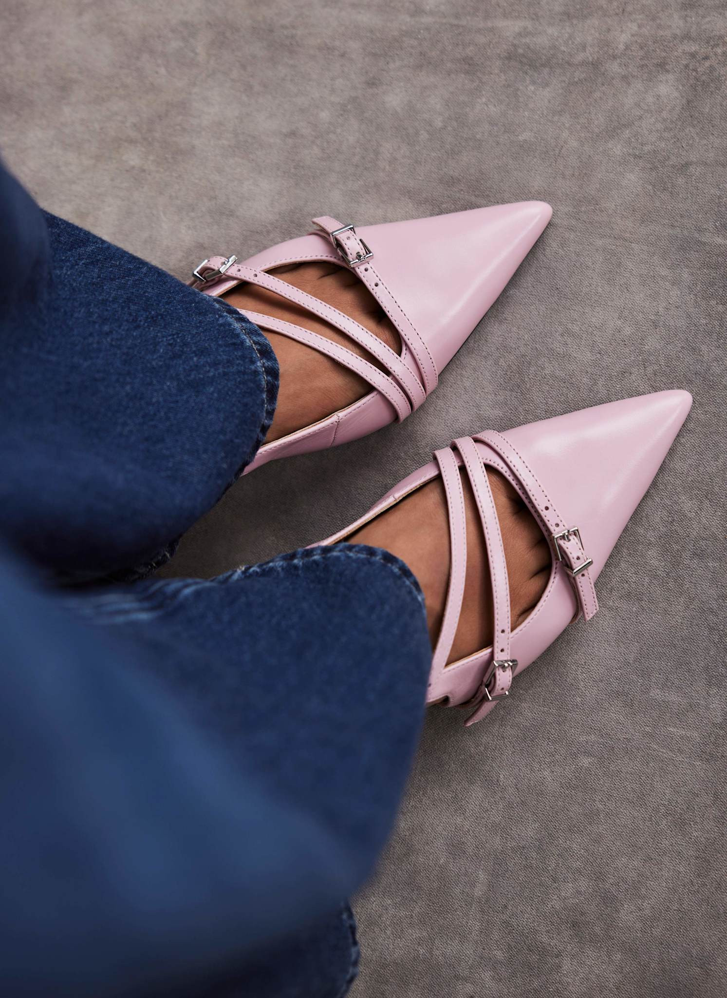 Kit Pink Slingback Kitten Heels | Mint Velvet