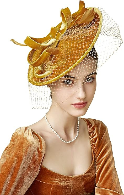BABEYOND Tea Party Fascinator Hat Kentucky Derby Fascinator Headband Pillbox Hat | Amazon (US)