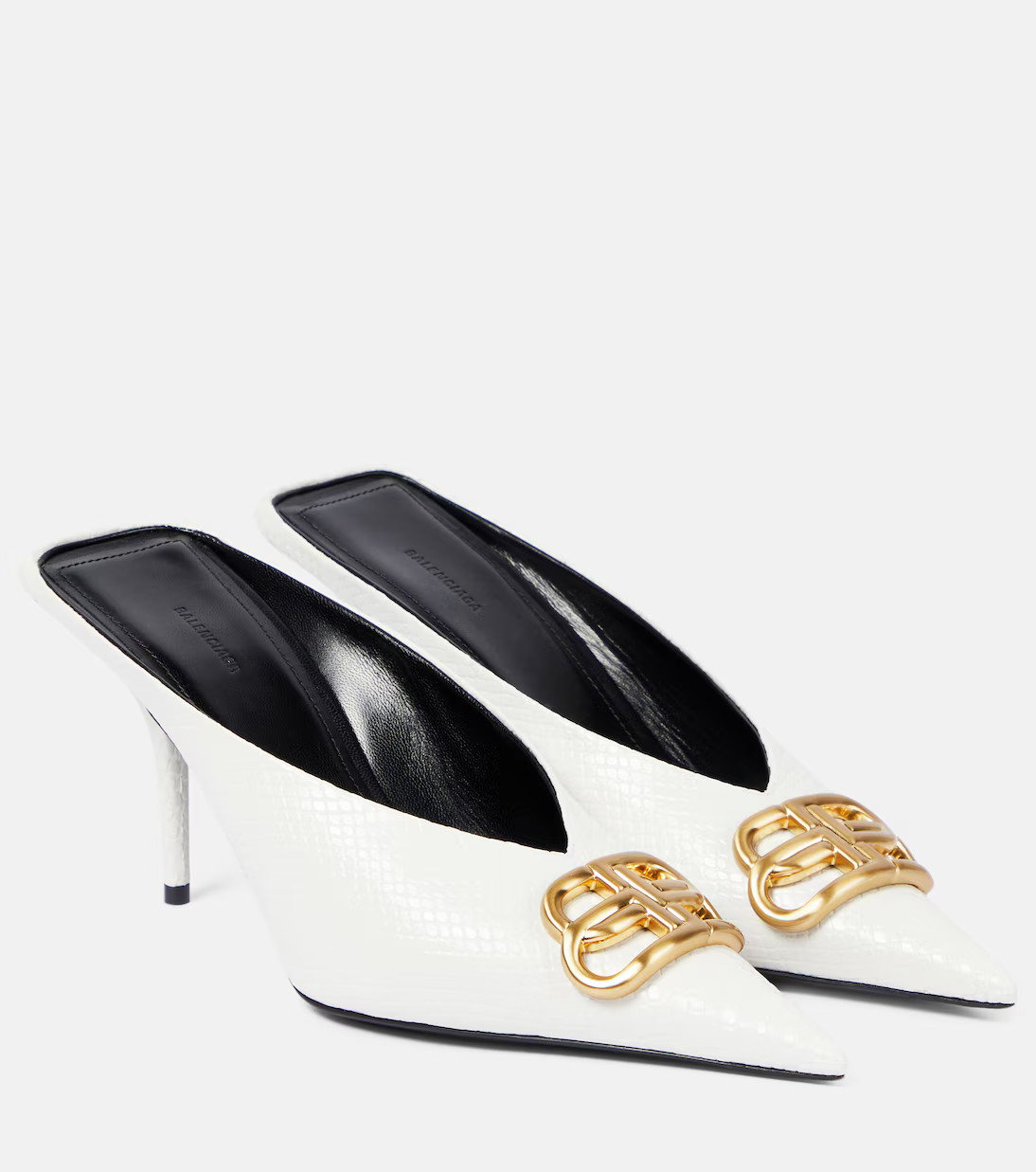 Square Knife BB python-effect leather mules | Mytheresa (UK)