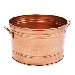 16.25&#34; Round Hammered Tub with 2 Side Handles Copper Plated - ACHLA Designs | Target
