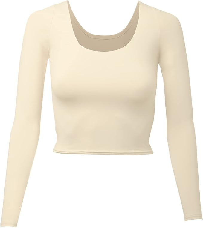 Almere Long Sleeve Top for Women, Contour Double-Lined Seamless Smooth Fabric Sleeved Basic Top w... | Amazon (US)