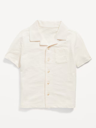Short-Sleeve Slub-Knit Camp Shirt for Toddler Boys | Old Navy (US)