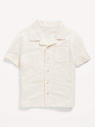 Short-Sleeve Slub-Knit Camp Shirt for Toddler Boys | Old Navy (US)