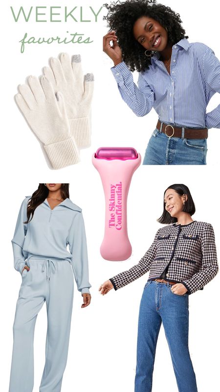1.7.24 Weekly Favorites including:
- Cashmere gloves on sale 
- The BEST oversized button down
- The viral ice roller 
- My new favorite lounge set 
- A perfectly chic and ladylike houndstooth lady jacket 
#classicstyle #preppy #tuckernuck #amazon #amazonfind #anntaylor #workwear #jcrew

#LTKworkwear #LTKfindsunder100 #LTKsalealert